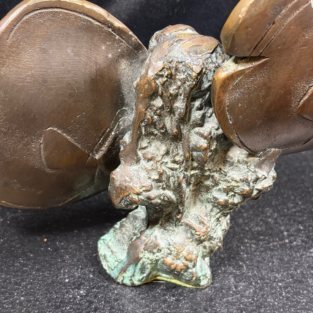 Vintage Bronze Angel Fish Sculpture Tropical Sea Life Coral Reef Verdigris 6x8 - Picture 12 of 15